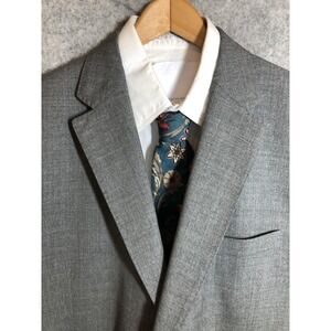 Jack Victor Suit Jacket Mens 48R Gray 100% Wool 2 Button Notch Lapel Canada